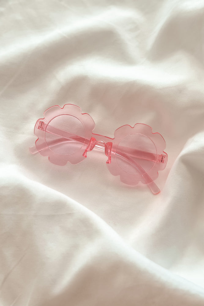 Clear Pink Daisy Sunglasses