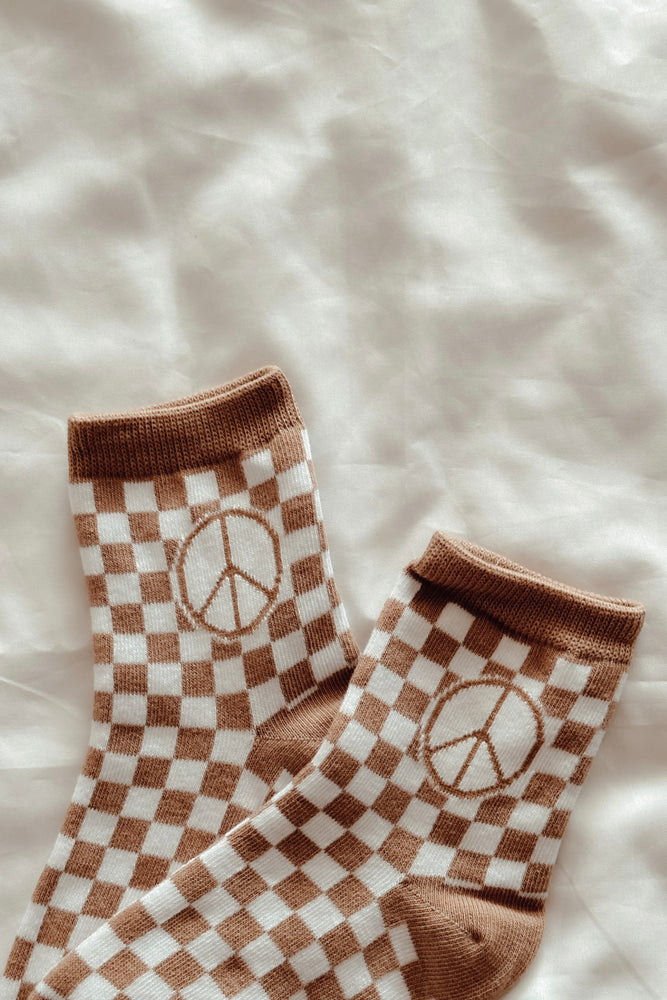 Checker Peace Socks