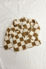 Checker Print Teddy Coat we