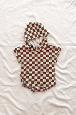Checkered Print Hoodie Romper