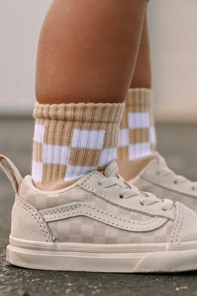 Neutral Checker Socks