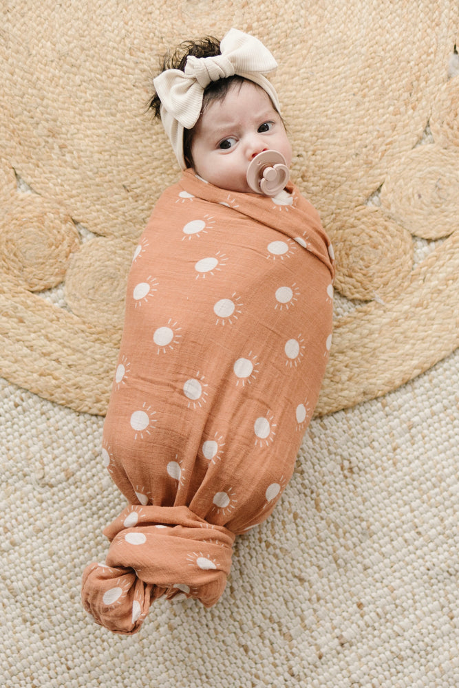 
                
                    Load image into Gallery viewer, Sunshine Muslin Swaddle
                
            