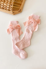 Pink Velvet Bow Socks