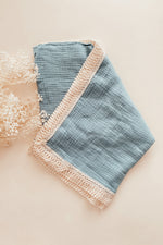 Baby Blue Tassel Swaddle Blanket