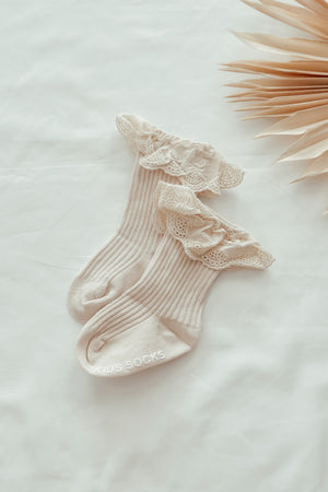 
                
                    Load image into Gallery viewer, Lace Socks White
                
            