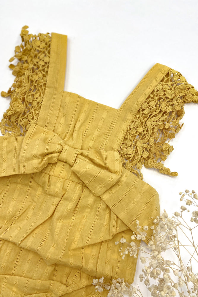 
                
                    Load image into Gallery viewer, Mustard Lace Romper
                
            