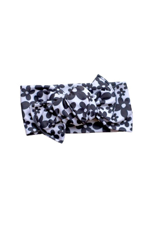 Black and White Floral Headband