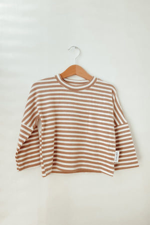 
                
                    Load image into Gallery viewer, Striped Soft Long Sleeve Tee Tan
                
            