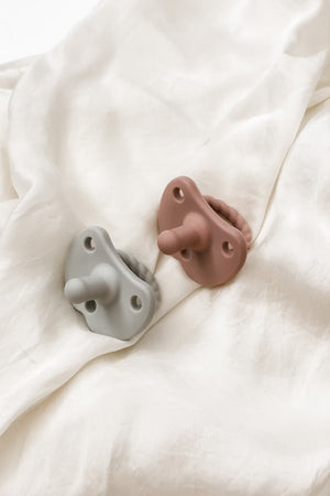 
                
                    Load image into Gallery viewer, 2 pack Pacifiers| Rose + Grey
                
            