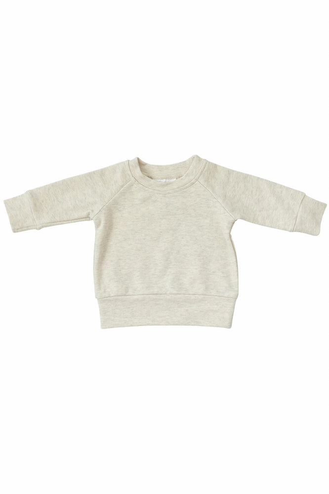Heather Oatmeal French Terry Crewneck Sweater