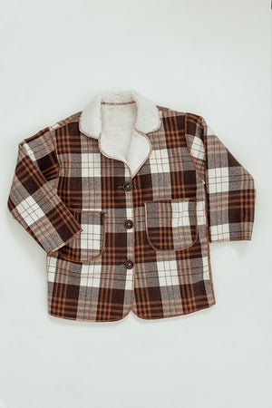 
                
                    Load image into Gallery viewer, Plaid Sherpa Coat
                
            